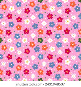 Seamless pattern with hand drawn flower. Background for textile, wrapping paper, fashion, illustration.