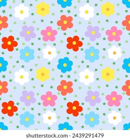 Seamless pattern with hand drawn flower. Background for textile, wrapping paper, fashion, illustration.