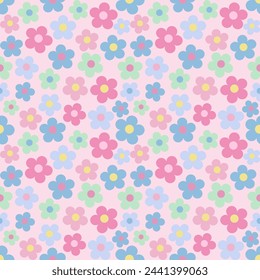 Seamless pattern with hand drawn flower. Background for textile, wrapping paper, fashion, illustration.