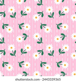 Seamless pattern with hand drawn flower. Background for textile, wrapping paper, fashion, illustration.