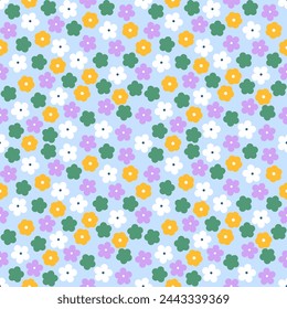 Seamless pattern with hand drawn flower. Background for textile, wrapping paper, fashion, illustration.