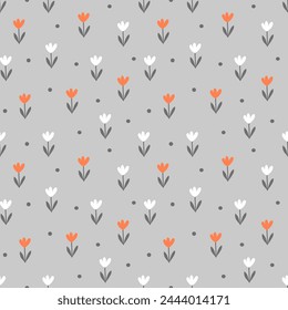 Seamless pattern with hand drawn flower. Background for textile, wrapping paper, fashion, illustration.
