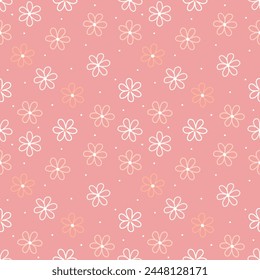 Seamless pattern with hand drawn flower. Background for textile, wrapping paper, fashion, illustration.