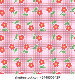 Seamless pattern with hand drawn flower. Background for textile, wrapping paper, fashion, illustration.