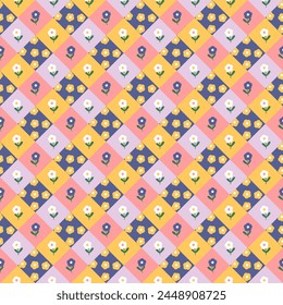 Seamless pattern with hand drawn flower. Background for textile, wrapping paper, fashion, illustration.