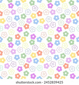 Seamless pattern with hand drawn flower. Background for textile, wrapping paper, fashion,illustration.