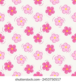 Seamless pattern with hand drawn flower. Background for textile, wrapping paper, fashion, illustration.