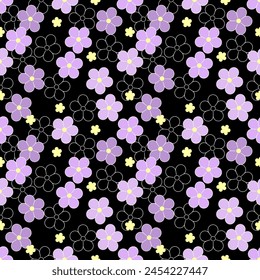Seamless pattern with hand drawn flower. Background for textile, wrapping paper, fashion, illustration.