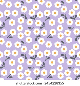 Seamless pattern with hand drawn flower. Background for textile, wrapping paper, fashion, illustration.