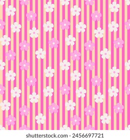 Seamless pattern with hand drawn flower. Background for textile, wrapping paper, fashion, illustration.