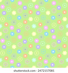 Seamless pattern with hand drawn flower. Background for textile, wrapping paper, fashion, illustration.