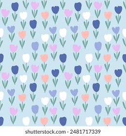 Seamless pattern with hand drawn flower. Background for textile, wrapping paper, fashion, illustration