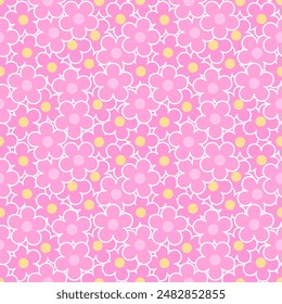 Seamless pattern with hand drawn flower. Background for textile, wrapping paper, fashion, illustration.