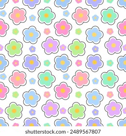 Seamless pattern with hand drawn flower. Background for textile, wrapping paper, fashion, illustration.