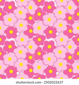 Seamless pattern with hand drawn flower. Background for textile,wrapping paper, fashion, illustration.