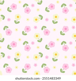 Seamless pattern with hand drawn flower. Background for textile, fashion, illustration.