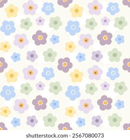 Seamless pattern with hand drawn flower. Background for textile, wrapping paper, fashion, illustration.