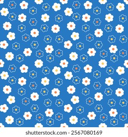 Seamless pattern with hand drawn flower. Background for textile, wrapping paper, fashion, illustration.