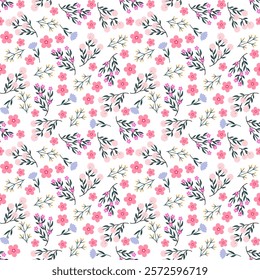 Seamless pattern with hand drawn flower. Background for textile, wrapping paper, fashion, illustration.