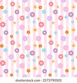 Seamless pattern with hand drawn flower. Background for textile, wrapping paper, fashion, illustration.