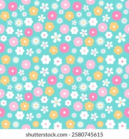 Seamless pattern with hand drawn flower. Background for textile,wrapping paper, fashion, illustration.