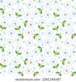 Seamless pattern with hand drawn flower. Background for textile, wrapping paper, fashion, illustration.