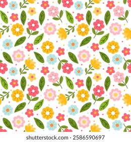 Seamless pattern with hand drawn flower. Background for textile, wrapping paper, fashion, illustration.