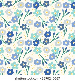 Seamless pattern with hand drawn flower. Background for textile, wrapping paper, fashion, illustration.