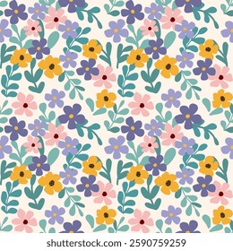 Seamless pattern with hand drawn flower. Background for textile, wrapping paper, fashion, illustration.