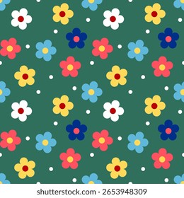Seamless pattern with hand drawn flower. Background for textile, wrapping paper, fashion, illustration.