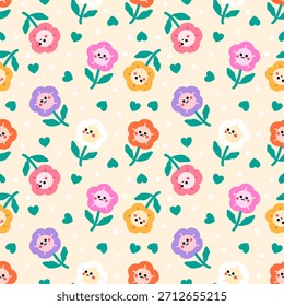 Patrón sin fisuras con la flor dibujada a mano. Fondo para la materia textil, papel de embalaje, moda, ilustración.
