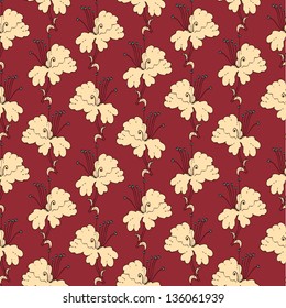 seamless pattern with hand drawn flowers