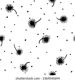 seamless pattern with hand drawn flowers - Vector 