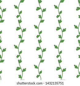 Seamless pattern with hand drawn flowers and leaves on a white background. Vector background fill.