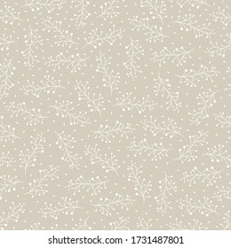Seamless pattern with hand drawn flowers, vector illustration