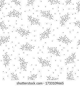Seamless pattern with hand drawn flowers, vector illustration