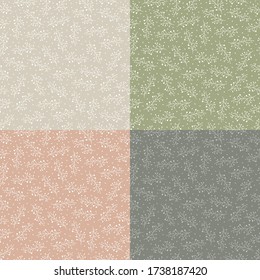 Seamless pattern with hand drawn flowers, vector illustration