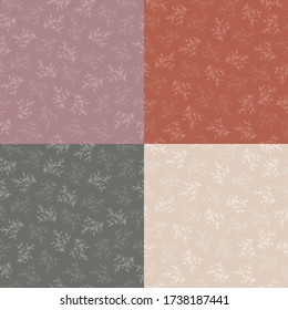 Seamless pattern with hand drawn flowers, vector illustration