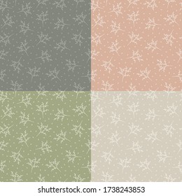 Seamless pattern with hand drawn flowers, vector illustration