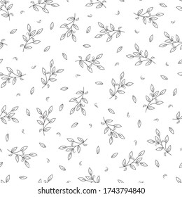 Seamless pattern with hand drawn flowers, vector illustration