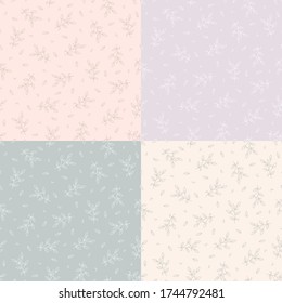 Seamless pattern with hand drawn flowers, vector illustration