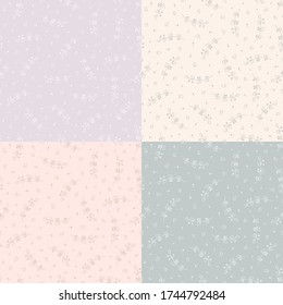 Seamless pattern with hand drawn flowers, vector illustration