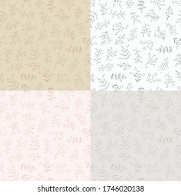 Seamless pattern with hand drawn flowers, vector illustration