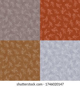 Seamless pattern with hand drawn flowers, vector illustration