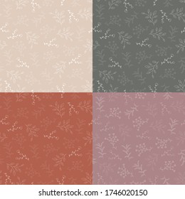 Seamless pattern with hand drawn flowers, vector illustration