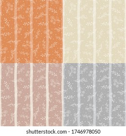 Seamless pattern with hand drawn flowers, vector illustration