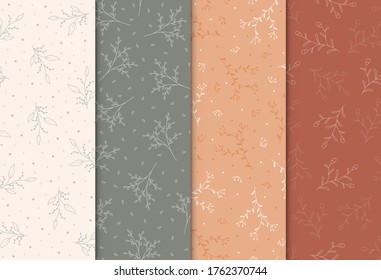Seamless pattern with hand drawn flowers, vector illustration