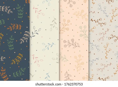 Patrón sin soldadura con flores dibujadas a mano, ilustración vectorial