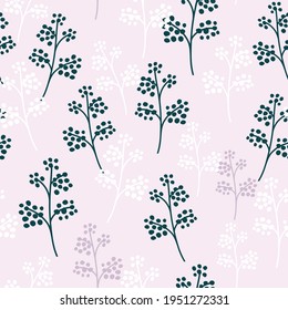 Seamless pattern with hand drawn flowers in minimalistic style. Creative hight detailed floral texture. Great for fabric, textile Vector Illustration