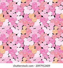 Seamless pattern with hand drawn Flowers. Background for textile, wrapping paper, fashions, illustrations.
